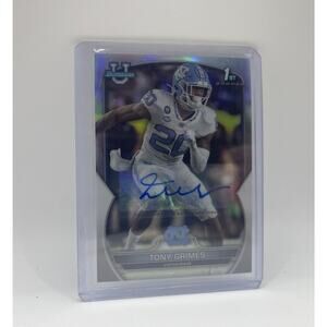 2022 Bowman University Chrome Auto Refractor #274 5 ⭐️ Tony Grimes - Purdue Com